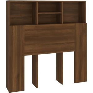 vidaXL 100x19x103.5 cm Brown Oak Headboard Cabinet - Headboard Furniture vidaXL 100x19x103.5 cm Brown Oak Headboard Cabinet - Headboard Furniture