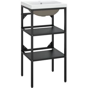 vidaXL Black Bathroom Washbasin Frame with Built-in Basin - Bathroom Washbasin Frame vidaXL Black Bathroom Washbasin Frame with Built-in Basin - Bathroom Washbasin Frame