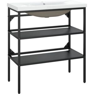 vidaXL Black Bathroom Washbasin Frame & Built-in Basin - Bathroom Furniture vidaXL Black Bathroom Washbasin Frame & Built-in Basin - Bathroom Furniture