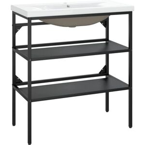 vidaXL Black Bathroom Washbasin Frame & Built-in Basin - Bathroom Furniture vidaXL Black Bathroom Washbasin Frame & Built-in Basin - Bathroom Furniture