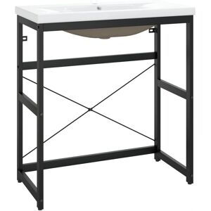 vidaXL Badmøbel - Svart jern med innebygd vask vidaXL Badmøbel - Svart jern med innebygd vask