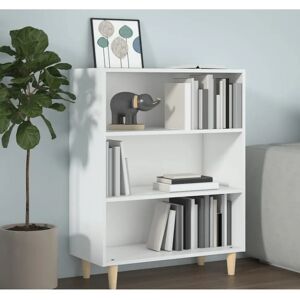 Vidaxl White Wooden Credenza with 3 Shelves - Credenza Vidaxl White Wooden Credenza with 3 Shelves - Credenza