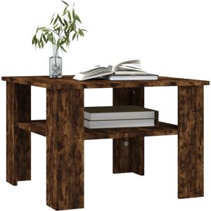 vidaXL Smoked Oak Coffee Table - Engineered Wood - 60x60x42 cm vidaXL Smoked Oak Coffee Table - Engineered Wood - 60x60x42 cm