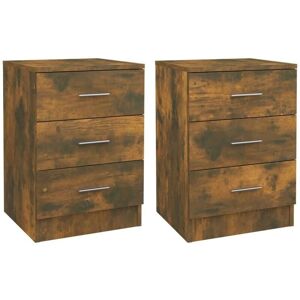 vidaXL Bedside Cabinet Smoked Oak - Bedside Cabinet vidaXL Bedside Cabinet Smoked Oak - Bedside Cabinet