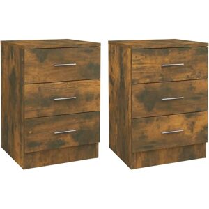 vidaXL Bedside Cabinet Smoked Oak - Bedside Cabinet vidaXL Bedside Cabinet Smoked Oak - Bedside Cabinet