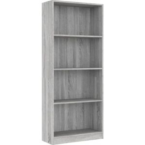 vidaXL Grey Sonoma Bookcase - 5-Tier Engineered Wood Storage Rack vidaXL Grey Sonoma Bookcase - 5-Tier Engineered Wood Storage Rack