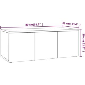 vidaXL Smoked Oak TV Cabinet - Engineered Wood Media Stand vidaXL Smoked Oak TV Cabinet - Engineered Wood Media Stand