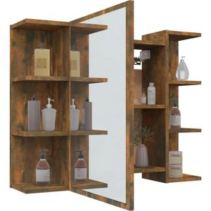 VIDAXL Bathroom Mirror Cabinet Smoked Oak - Engineered Wood Storage VIDAXL Bathroom Mirror Cabinet Smoked Oak - Engineered Wood Storage