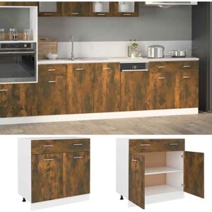 vidaXL Kitchen Cabinet Smoked Oak - 80x46x81.5 cm - Kitchen Storage vidaXL Kitchen Cabinet Smoked Oak - 80x46x81.5 cm - Kitchen Storage