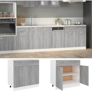 vidaXL Grey Sonoma Kitchen Cabinet - 80x46x81.5 cm - Storage Shelf vidaXL Grey Sonoma Kitchen Cabinet - 80x46x81.5 cm - Storage Shelf