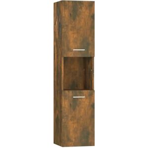 vidaXL Bathroom Cabinet Smoked Oak 30x30x130 cm - Bathroom Furniture vidaXL Bathroom Cabinet Smoked Oak 30x30x130 cm - Bathroom Furniture