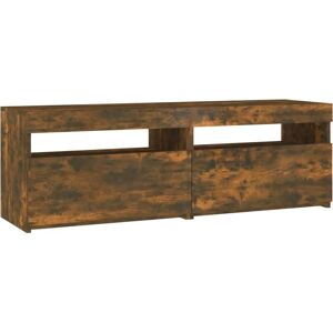 vidaXL TV-Schrank mit LED-Lichtern Rauch Eiche - TV-Board vidaXL TV-Schrank mit LED-Lichtern Rauch Eiche - TV-Board