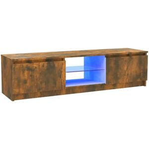 vidaXL Smoked Oak TV Cabinet with LED Lights - TV Cabinet vidaXL Smoked Oak TV Cabinet with LED Lights - TV Cabinet