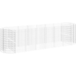 vidaXL Galvanized Iron Gabion Raised Bed - Garden Border (400x100x100 cm) - Raised Bed vidaXL Galvanized Iron Gabion Raised Bed - Garden Border (400x100x100 cm) - Raised Bed