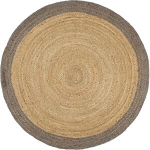 vidaXL Handmade Jute Rug Grey Border 210cm - Rug vidaXL Handmade Jute Rug Grey Border 210cm - Rug