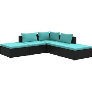 vidaXL Gartenmöbel-Set - Modular Schwarz - Gartenmöbel vidaXL Gartenmöbel-Set - Modular Schwarz - Gartenmöbel
