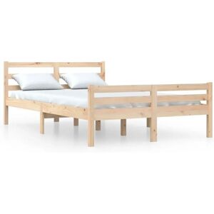 vidaXL Sengeramme - 140x190 cm, Massivt Tre, Brun vidaXL Sengeramme - 140x190 cm, Massivt Tre, Brun