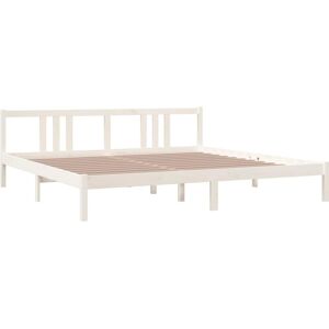 vidaXL Solid Wood Bed Frame - White 200x200 cm vidaXL Solid Wood Bed Frame - White 200x200 cm