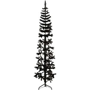 vidaXL Black 210 cm Slim Artificial Half Christmas Tree with Stand vidaXL Black 210 cm Slim Artificial Half Christmas Tree with Stand