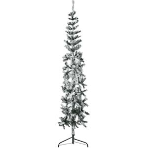 vidaXL White Green Slim Artificial Christmas Tree - Christmas Tree vidaXL White Green Slim Artificial Christmas Tree - Christmas Tree