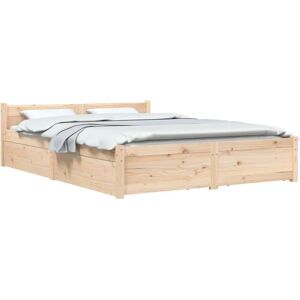 vidaXL Bed Frame with Drawers - Modern Storage Bed 140x190cm vidaXL Bed Frame with Drawers - Modern Storage Bed 140x190cm