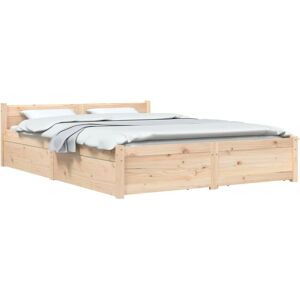 vidaXL Bed Frame with Drawers - Modern Wooden Bed 160x200cm vidaXL Bed Frame with Drawers - Modern Wooden Bed 160x200cm