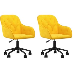 vidaXL 3103428 gele fluwelen draaistoel - Eetkamerstoel vidaXL 3103428 gele fluwelen draaistoel - Eetkamerstoel