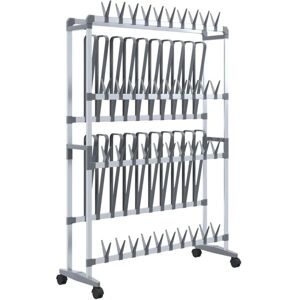vidaXL Shoe Rack with Wheels Silver - Shoe Rack vidaXL Shoe Rack with Wheels Silver - Shoe Rack