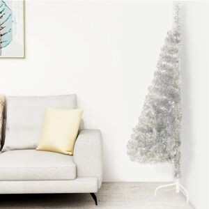 vidaXL Silver 120cm Artificial Half Christmas Tree with Stand - Christmas Tree vidaXL Silver 120cm Artificial Half Christmas Tree with Stand - Christmas Tree