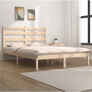 vidaXL Solid Wood Pine Bed Frame - 200x200 cm - Bed Frame vidaXL Solid Wood Pine Bed Frame - 200x200 cm - Bed Frame