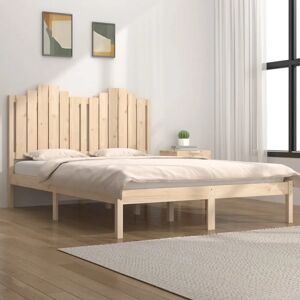 VIDAXL Pine Bed Frame with Headboard - 140x190 cm - Rustic Natural Finish VIDAXL Pine Bed Frame with Headboard - 140x190 cm - Rustic Natural Finish