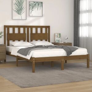 vidaXL Honey Brown Pine Bed Frame - Bed Type vidaXL Honey Brown Pine Bed Frame - Bed Type