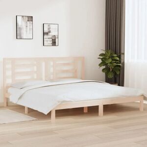 vidaXL Bed Frame - 200x200 cm Solid Wood Pine - Brown - Bed Frame vidaXL Bed Frame - 200x200 cm Solid Wood Pine - Brown - Bed Frame