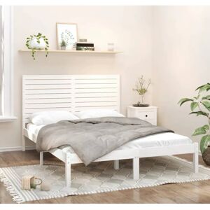 vidaXL White Solid Pinewood Bed Frame - Bed Frame, Natural Finish, Easy Assembly vidaXL White Solid Pinewood Bed Frame - Bed Frame, Natural Finish, Easy Assembly