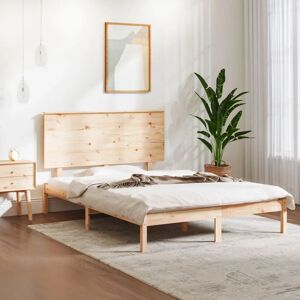 vidaXL Pine Wood Bed Frame - Rustic 140x190 cm - Bed vidaXL Pine Wood Bed Frame - Rustic 140x190 cm - Bed
