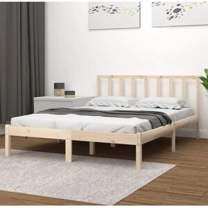 vidaXL Solid Wood Pine Bed Frame - Double - Bed Frame vidaXL Solid Wood Pine Bed Frame - Double - Bed Frame