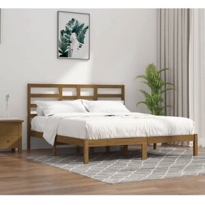 vidaXL Honey Brown 200x200 cm Solid Wood Bed Frame - Bedstead vidaXL Honey Brown 200x200 cm Solid Wood Bed Frame - Bedstead