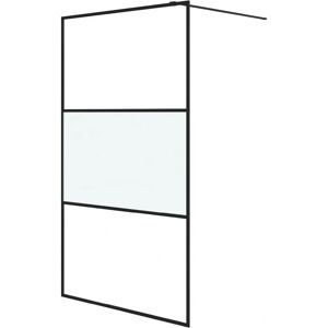 vidaXL Walk-in Shower Wall Black 115x195 cm - Shower Wall vidaXL Walk-in Shower Wall Black 115x195 cm - Shower Wall