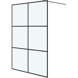 vidaXL Walk-in Shower Wall Black 140x195 cm Frosted ESG Glass - Shower Wall vidaXL Walk-in Shower Wall Black 140x195 cm Frosted ESG Glass - Shower Wall