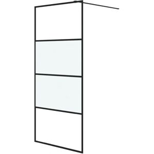 vidaXL Sorte 90x195 cm Walk-in Brusevæg ESG-Glas vidaXL Sorte 90x195 cm Walk-in Brusevæg ESG-Glas