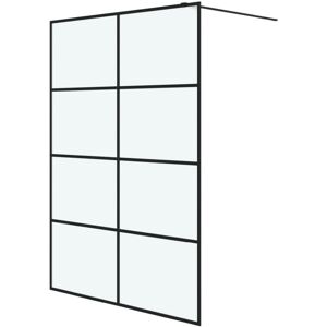 vidaXL Black Frosted ESG Glass Walk-in Shower Wall - Shower Wall vidaXL Black Frosted ESG Glass Walk-in Shower Wall - Shower Wall