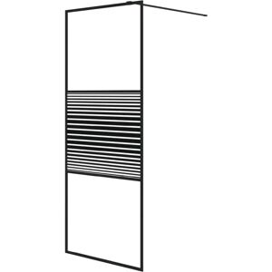 vidaXL Black 80x195 cm ESG Glass Walk-in Shower Wall - Shower Type vidaXL Black 80x195 cm ESG Glass Walk-in Shower Wall - Shower Type