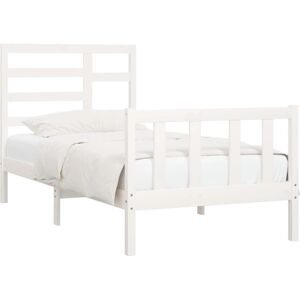 vidaXL 3107604 Bed Frame - Wooden Bedstead with Solid Pine - White - 100x200 cm vidaXL 3107604 Bed Frame - Wooden Bedstead with Solid Pine - White - 100x200 cm
