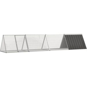 vidaXL Rabbit Cage - Galvanized Steel - 403.5x80.5x71 cm vidaXL Rabbit Cage - Galvanized Steel - 403.5x80.5x71 cm