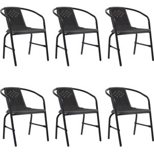 vidaXL 2/4/6/8x Garden Chairs Plastic Rattan and Steel Outdoor Armchair Seat - Garden Chairs vidaXL 2/4/6/8x Garden Chairs Plastic Rattan and Steel Outdoor Armchair Seat - Garden Chairs
