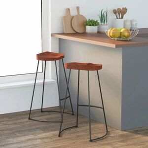 vidaXL Gavin Bar Stools - Solid Mango Wood - Brown vidaXL Gavin Bar Stools - Solid Mango Wood - Brown