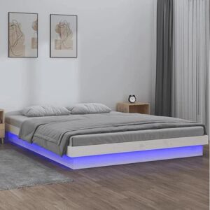 vidaXL White LED Bed Frame 180x200cm - Bedstead Platform vidaXL White LED Bed Frame 180x200cm - Bedstead Platform
