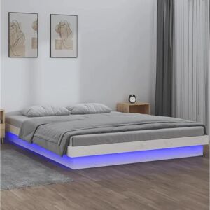 vidaXL White LED Bed Frame 200x200 cm - Bed Frame vidaXL White LED Bed Frame 200x200 cm - Bed Frame