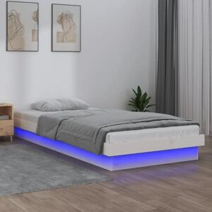 vidaXL LED Bed Frame 90x190 cm - Wooden Bedstead with LED Lights vidaXL LED Bed Frame 90x190 cm - Wooden Bedstead with LED Lights
