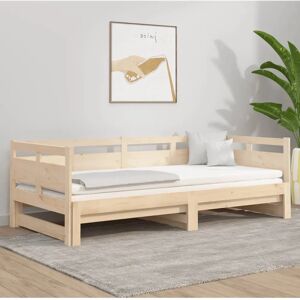vidaXL Solid Wood Pine Pull-out Day Bed - Day Bed vidaXL Solid Wood Pine Pull-out Day Bed - Day Bed